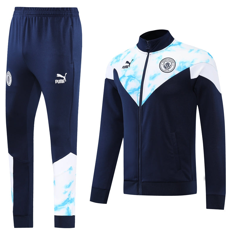 Manchester City Tracksuit - W/Navy